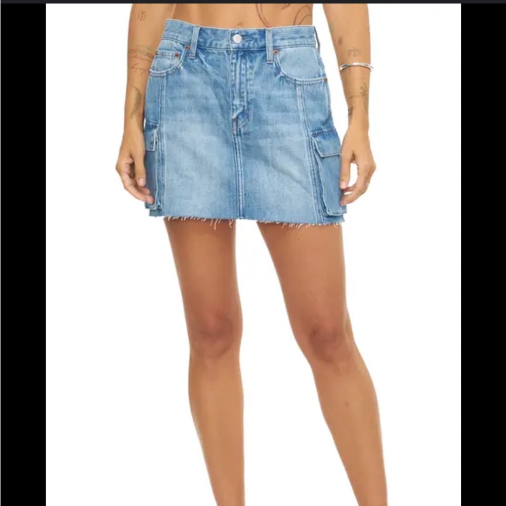 Pistola Light awash Cargo Mini Jean Skirt 26